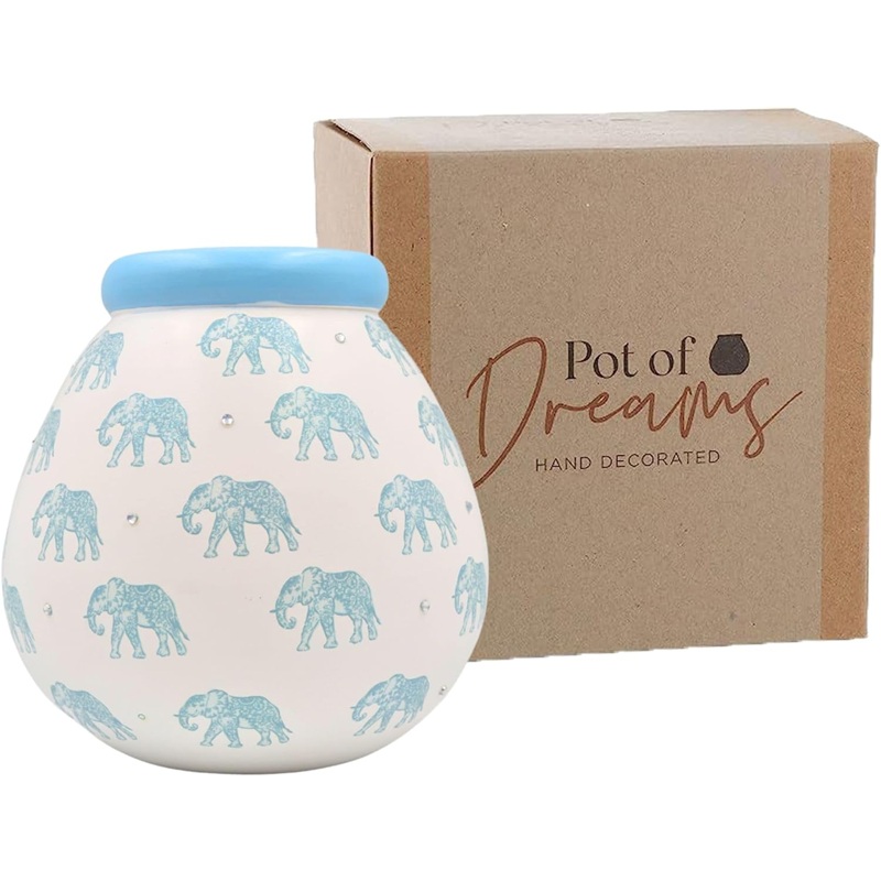 Pot Of Dreams Blue Elephant Bank
