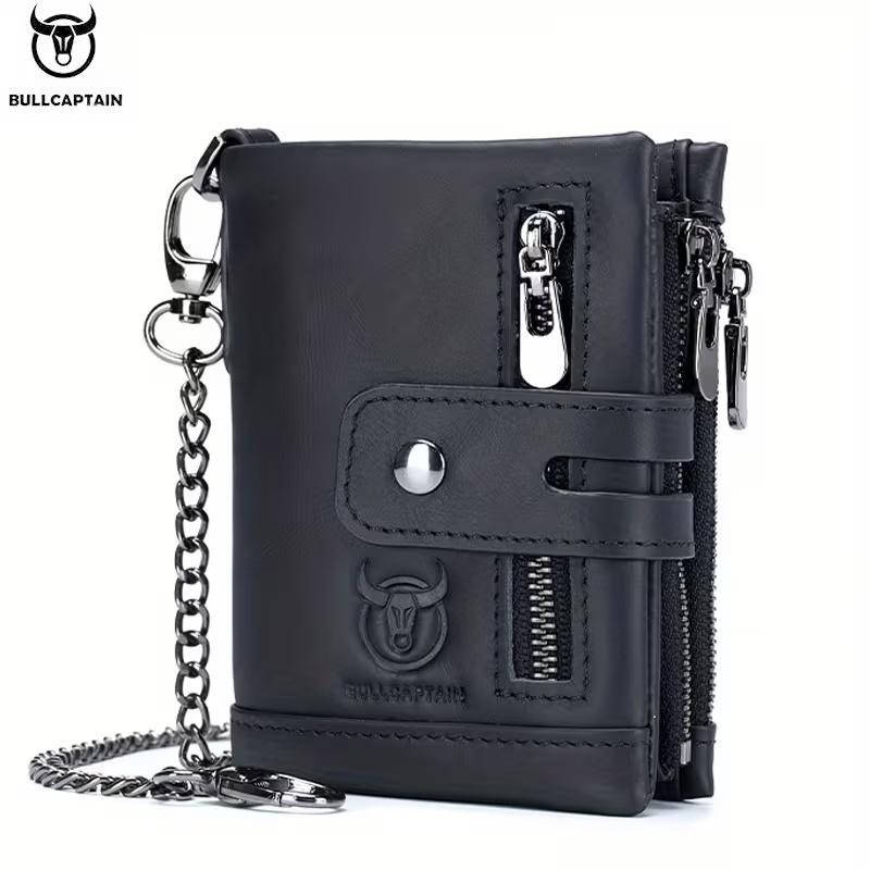 BULLCAPTAIN Bifold Leather Wallet