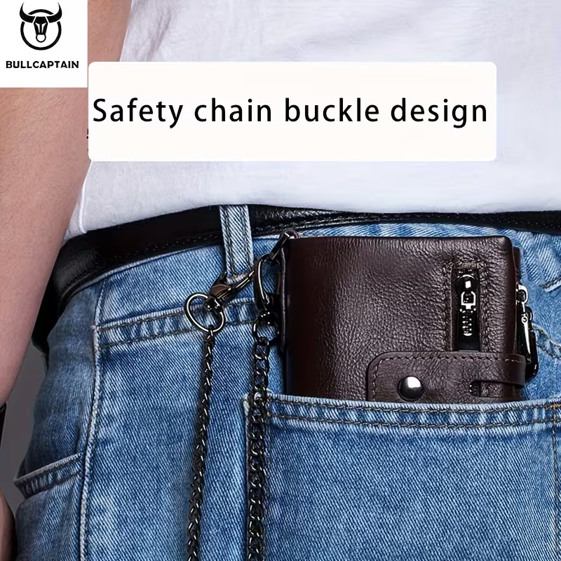 BULLCAPTAIN Bifold Leather Wallet