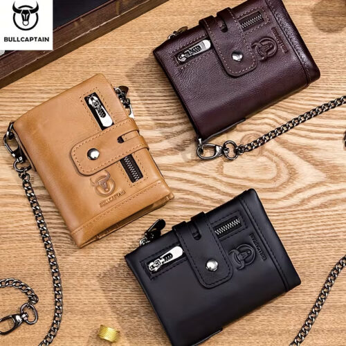 BULLCAPTAIN Bifold Leather Wallet