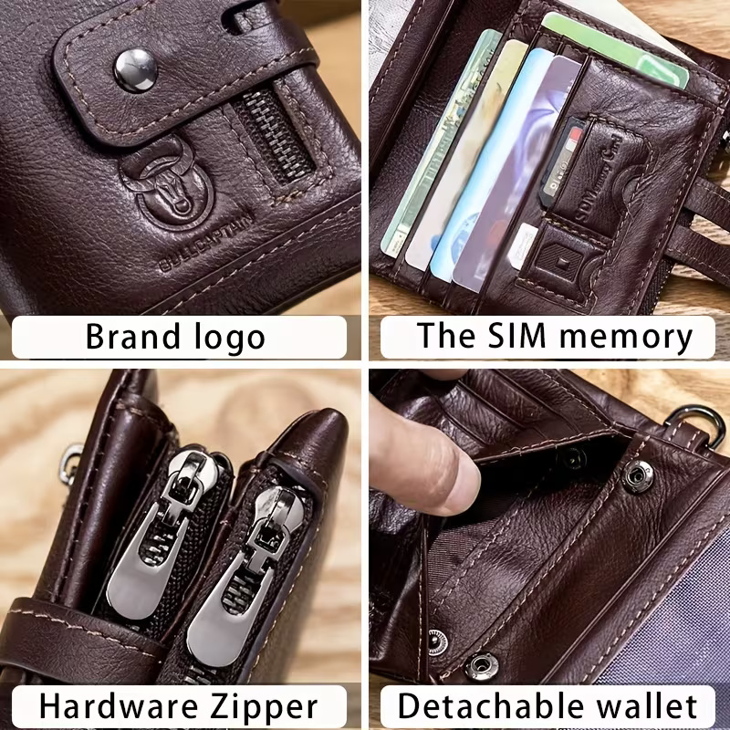 BULLCAPTAIN Bifold Leather Wallet