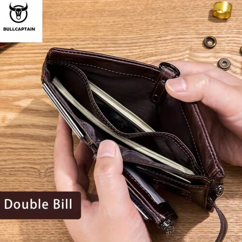 BULLCAPTAIN Bifold Leather Wallet