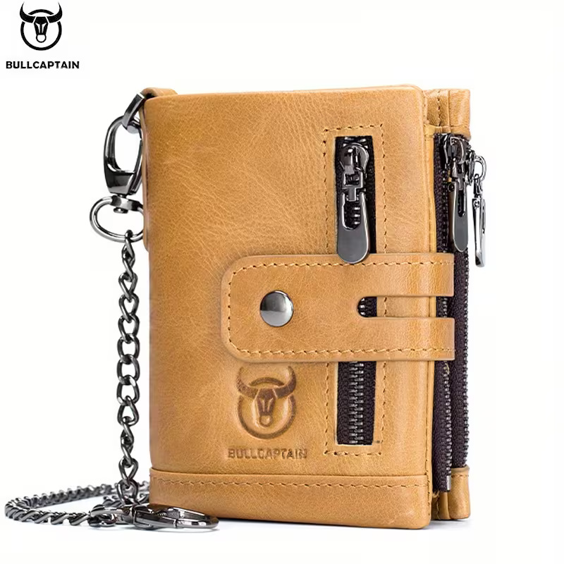 BULLCAPTAIN Bifold Leather Wallet