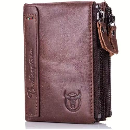BULLCAPTAIN Leather Bifold Wallet