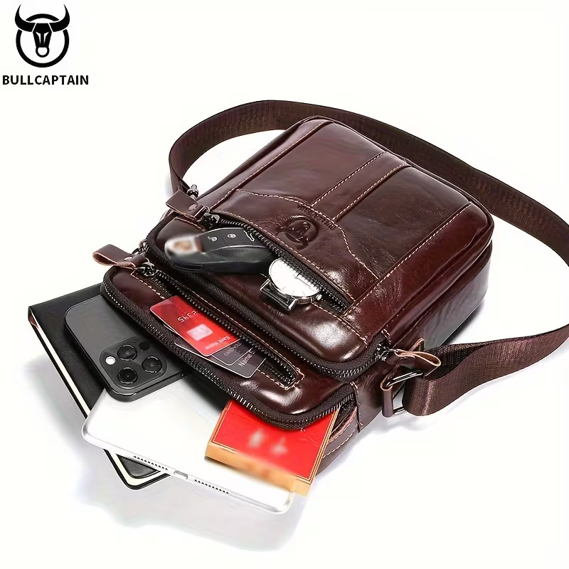 BULLCAPTAIN Leather Crossbody Bag