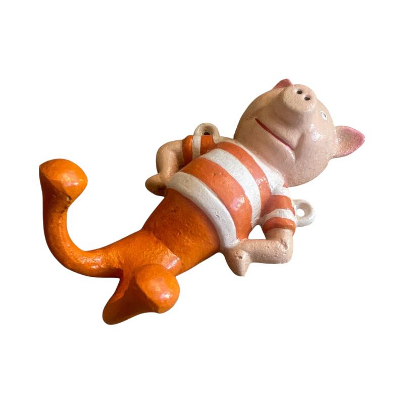 Cast Iron Orange Pig Hook