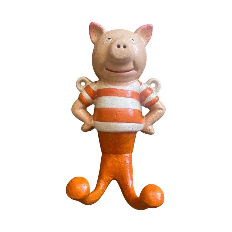 Cast Iron Orange Pig Hook