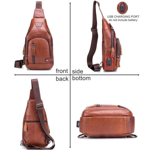 BULLCAPTAIN Genuine Leather Crossbody Bag