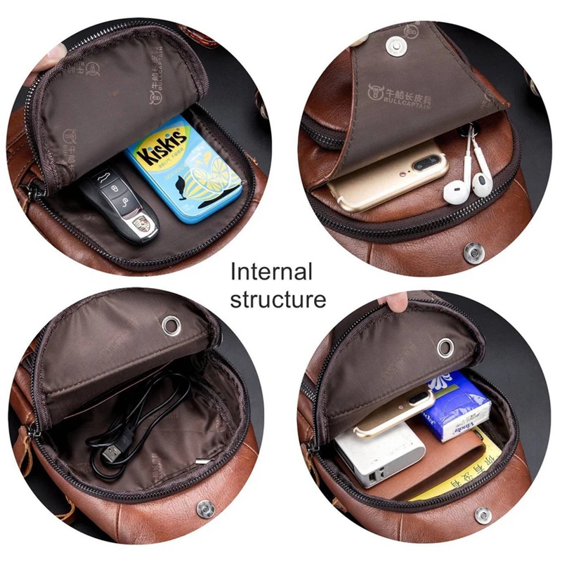 BULLCAPTAIN Genuine Leather Crossbody Bag