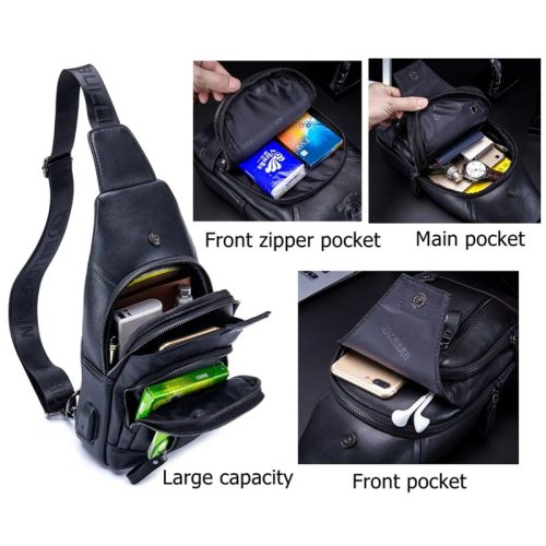 BULLCAPTAIN Genuine Leather Crossbody Bag