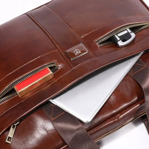 BULLCAPTAIN Genuine Leather Briefcase