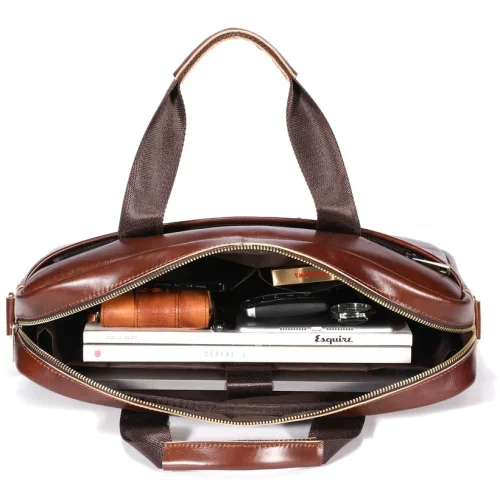 BULLCAPTAIN Genuine Leather Briefcase