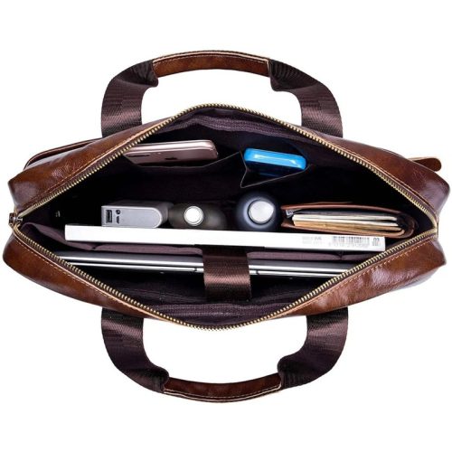 BULLCAPTAIN Leather Briefcase Bag