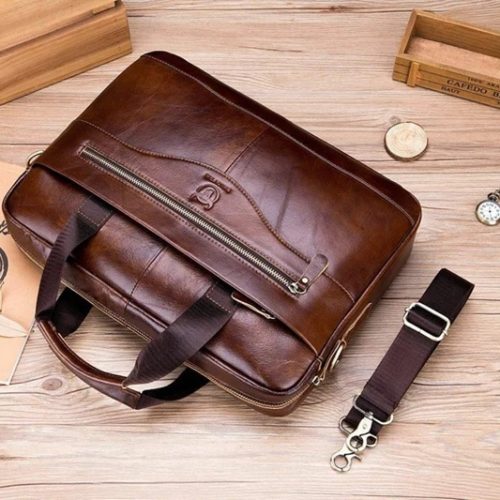 BULLCAPTAIN Leather Briefcase Bag