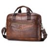 BULLCAPTAIN Leather Briefcase Bag