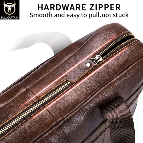 BULLCAPTAIN Leather Briefcase Bag