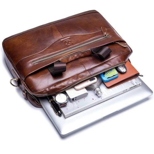 BULLCAPTAIN Leather Briefcase Bag