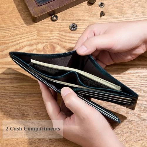 BULLCAPTAIN Genuine Leather Wallet Blue