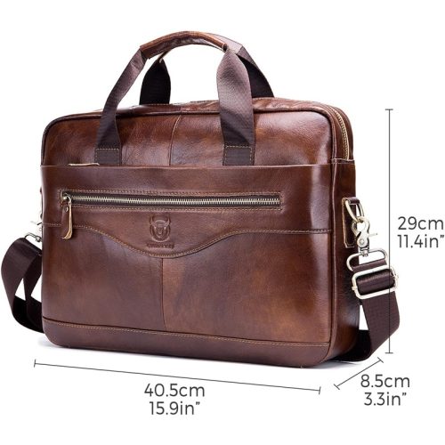 BULLCAPTAIN Leather Briefcase Bag