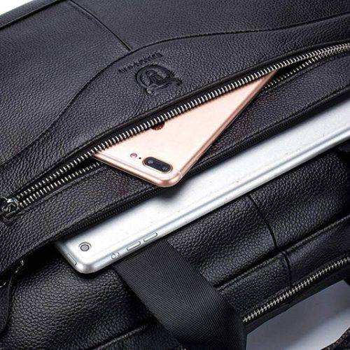 BULLCAPTAIN Genuine Leather Briefcase