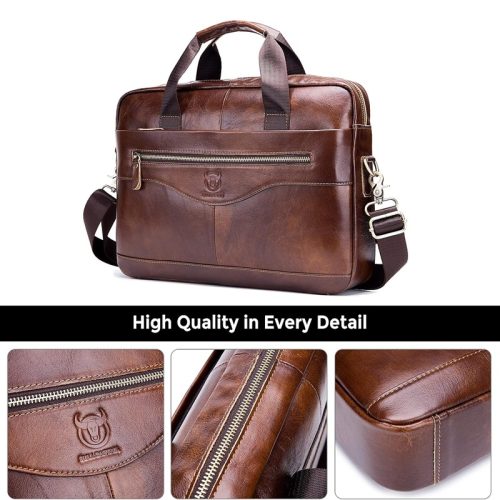 BULLCAPTAIN Leather Briefcase Bag