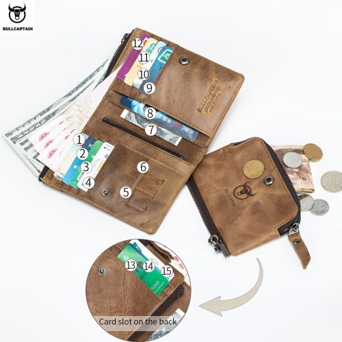Bullcaptain Genuine Leather RFID Wallet