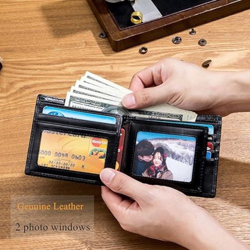 BULLCAPTAIN Black Leather Wallet