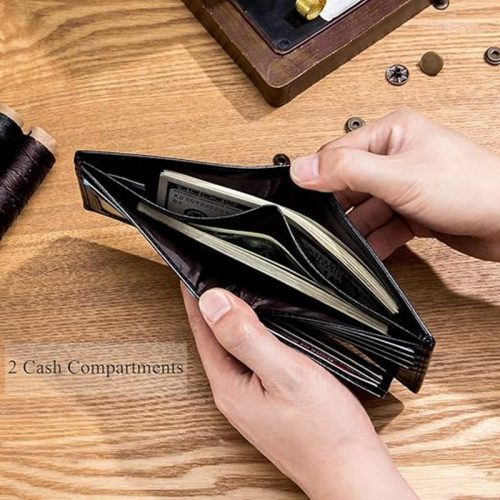 BULLCAPTAIN Black Leather Wallet