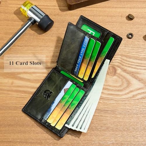 BULLCAPTAIN Genuine Leather Wallet Green