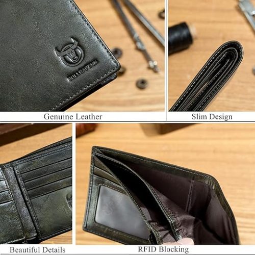 BULLCAPTAIN Genuine Leather Wallet Green