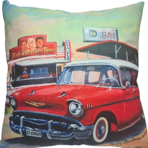 Red 57 Chevy Cushion Cover